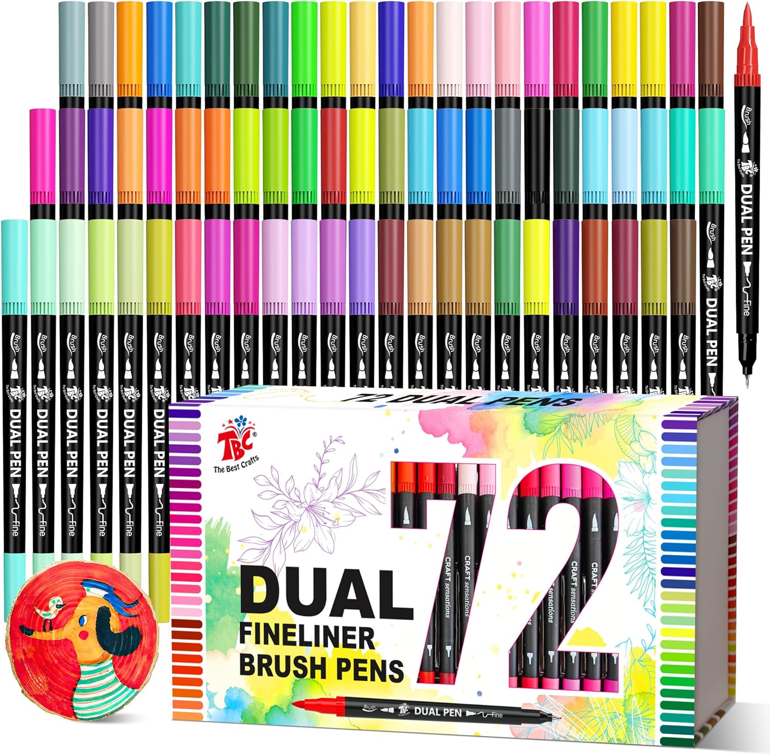 Correction Pen Fine - 72 Color Dual Tip Brush Pens,