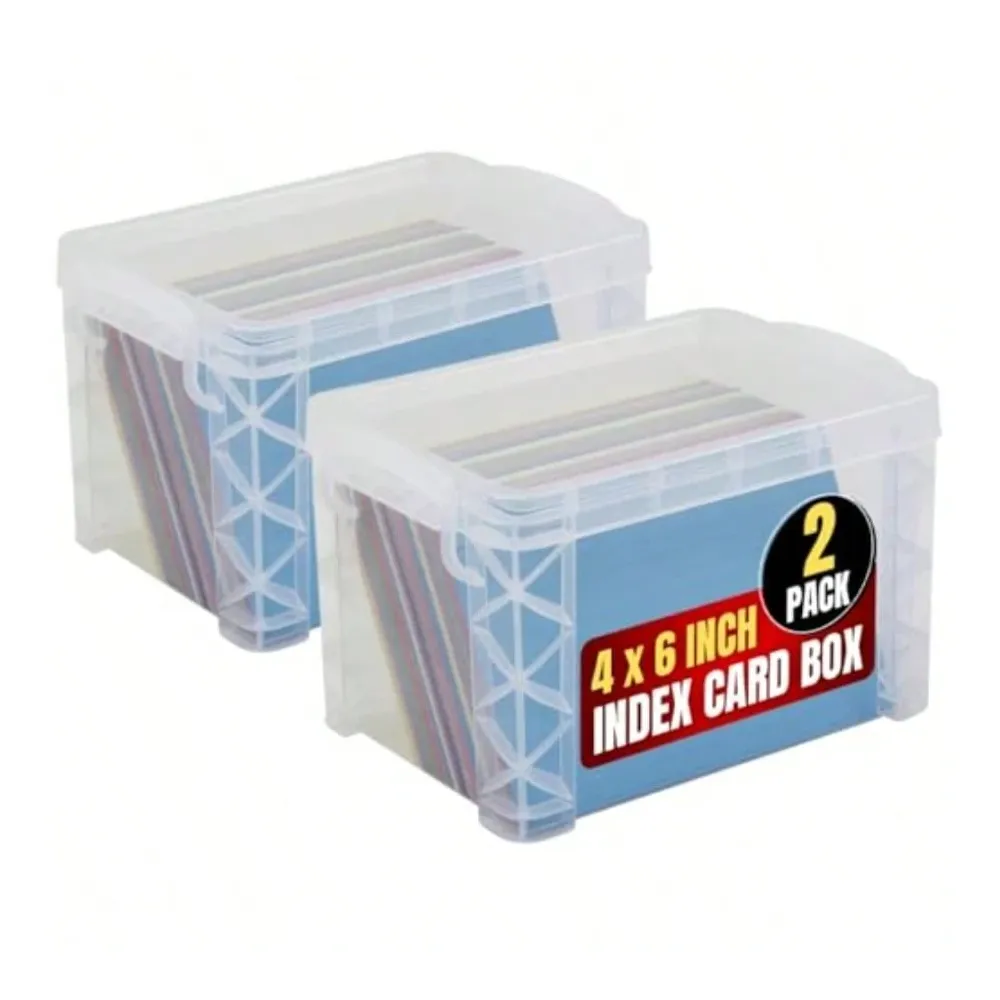 Card Index Box - Plastic Index Card Box 4x6 Index