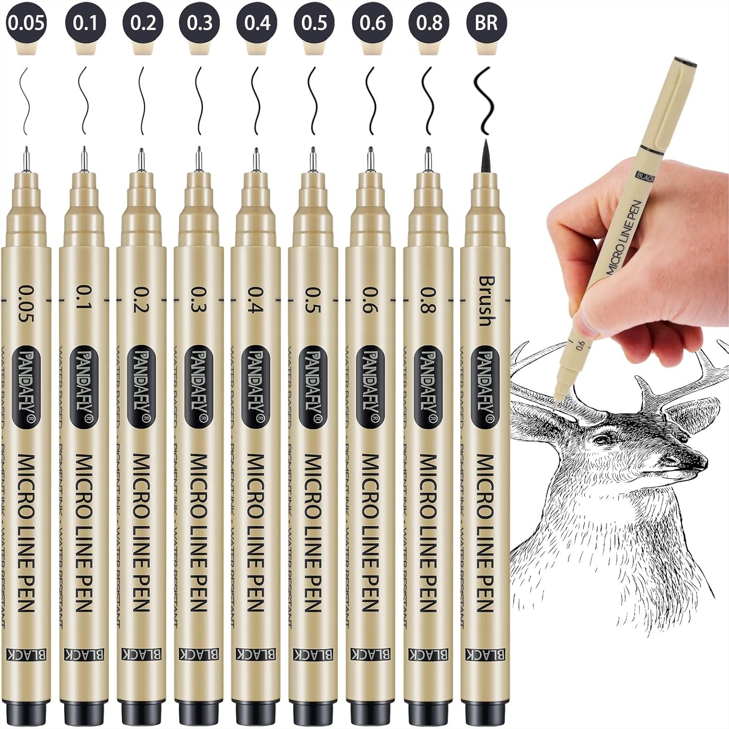 Archive Box Set - Black Micro-Pen Fineliner Ink Pens Set