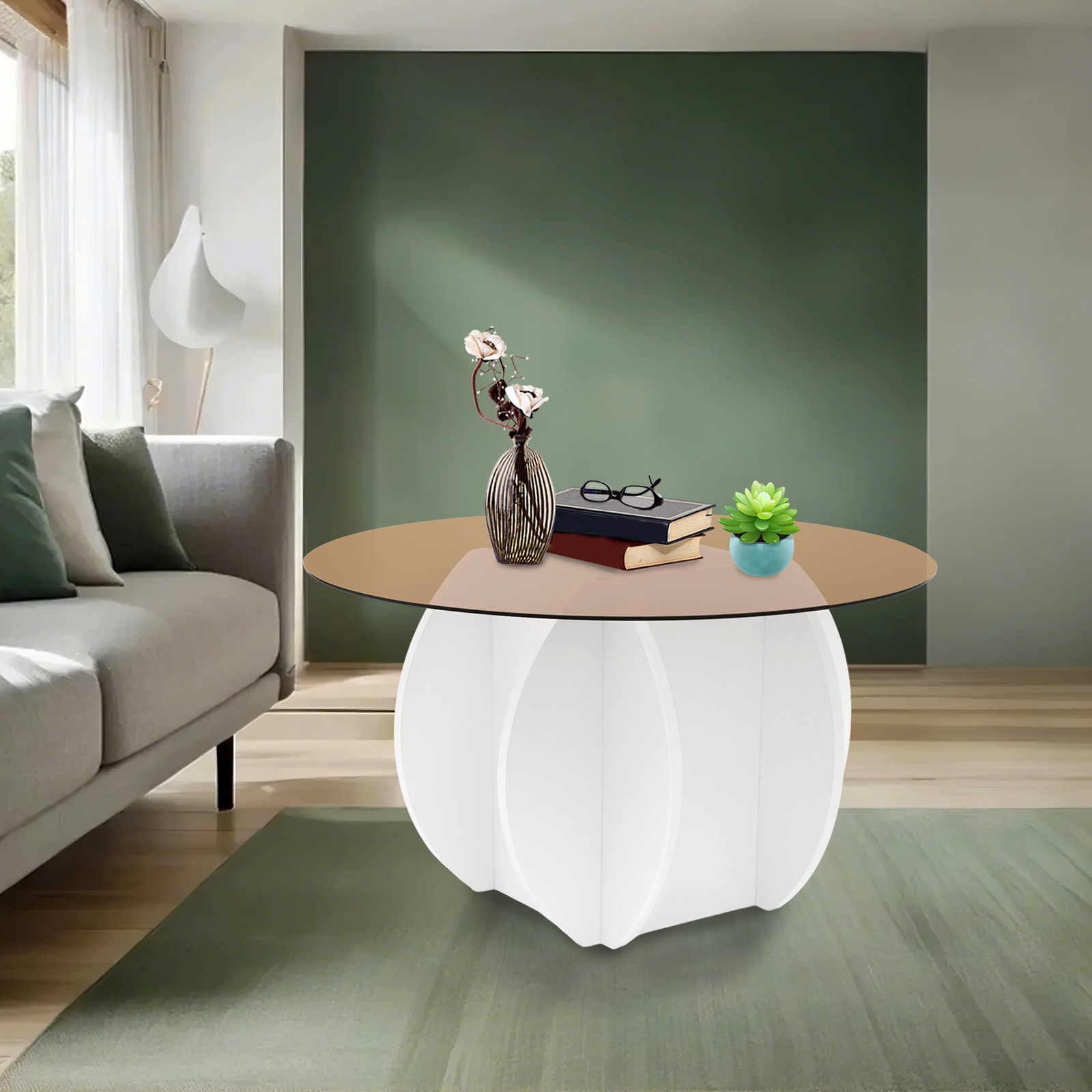 Modern Round Coffee Table 27.6 – обзор и цена Book Weight Glass