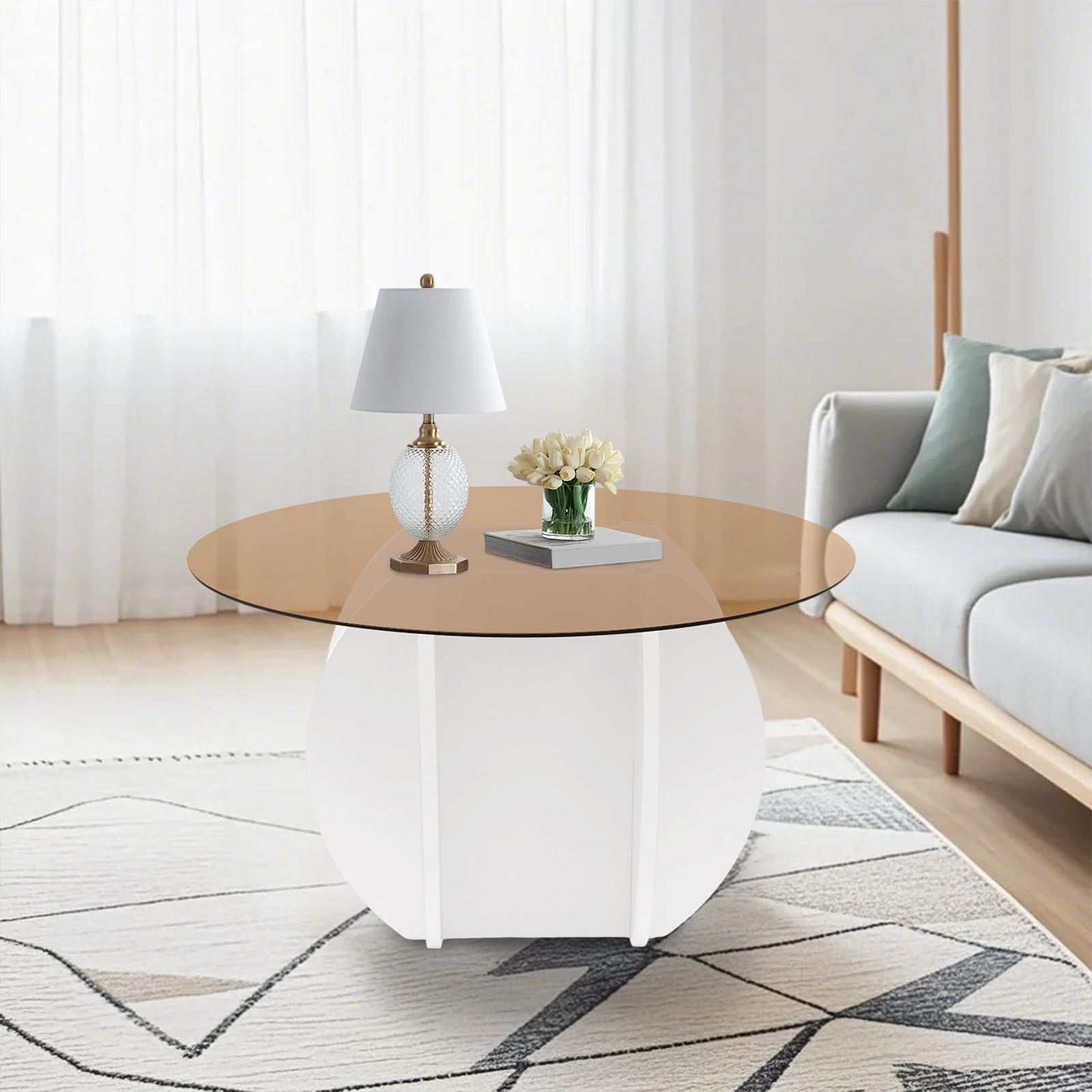 Modern Round Coffee Table 27.6 – обзор и цена Book Weight Glass