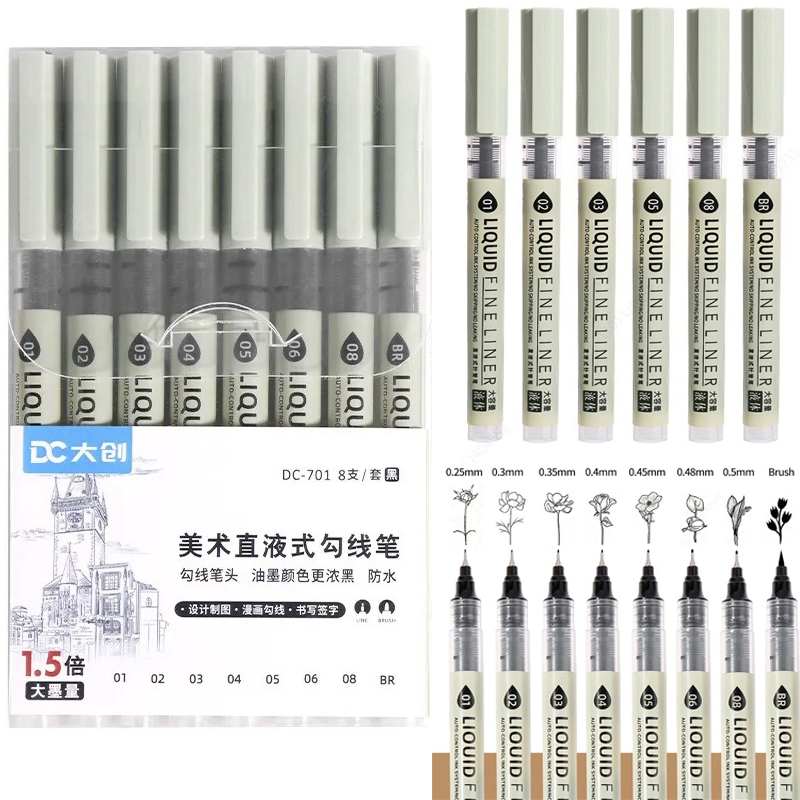 12 Tibs Black Pen Fine Line Sk – обзор и цена Correction Pen Fine