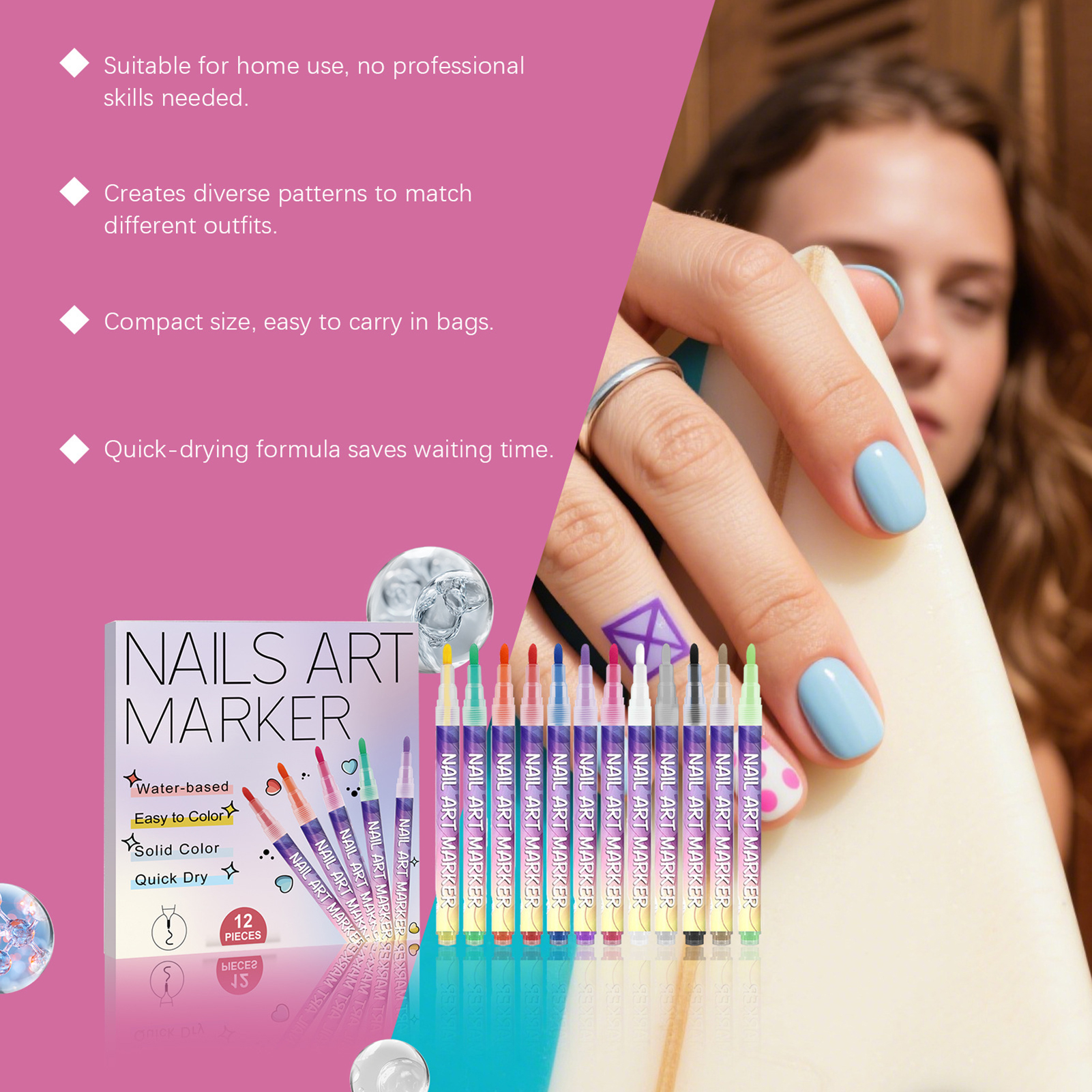 12Pcs Nail Art Pens With Fine  – обзор и цена Correction Pen Fine