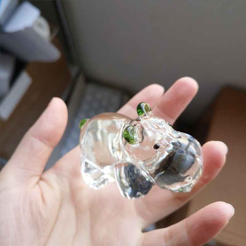 1PC Crystal Hippo Figurine Col – обзор и цена Paper Weight Crystal