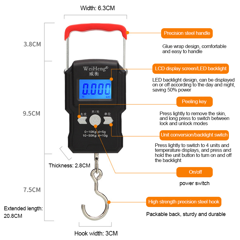 Portable Hanging Hook Scale 50 – обзор и цена Tape Dispenser Weighted