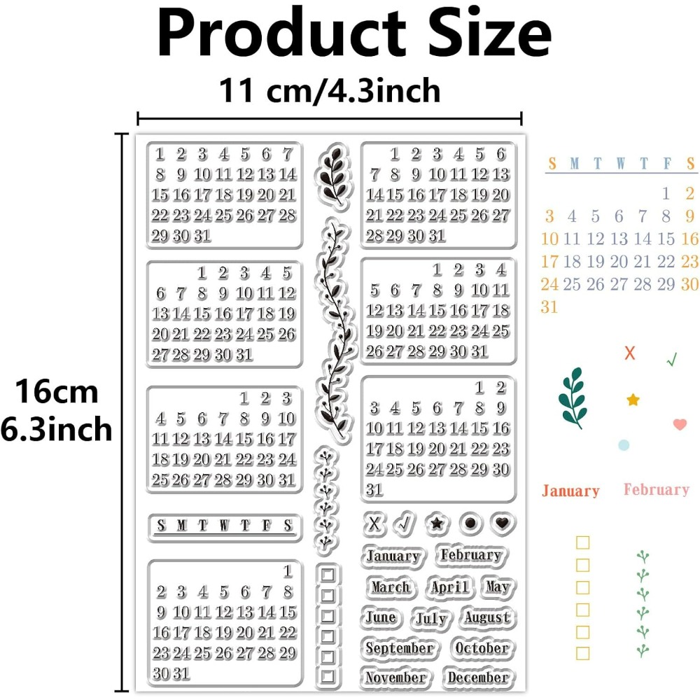 Calendar Clear Stamps Sheets R – обзор и цена Rubber Date Stamp