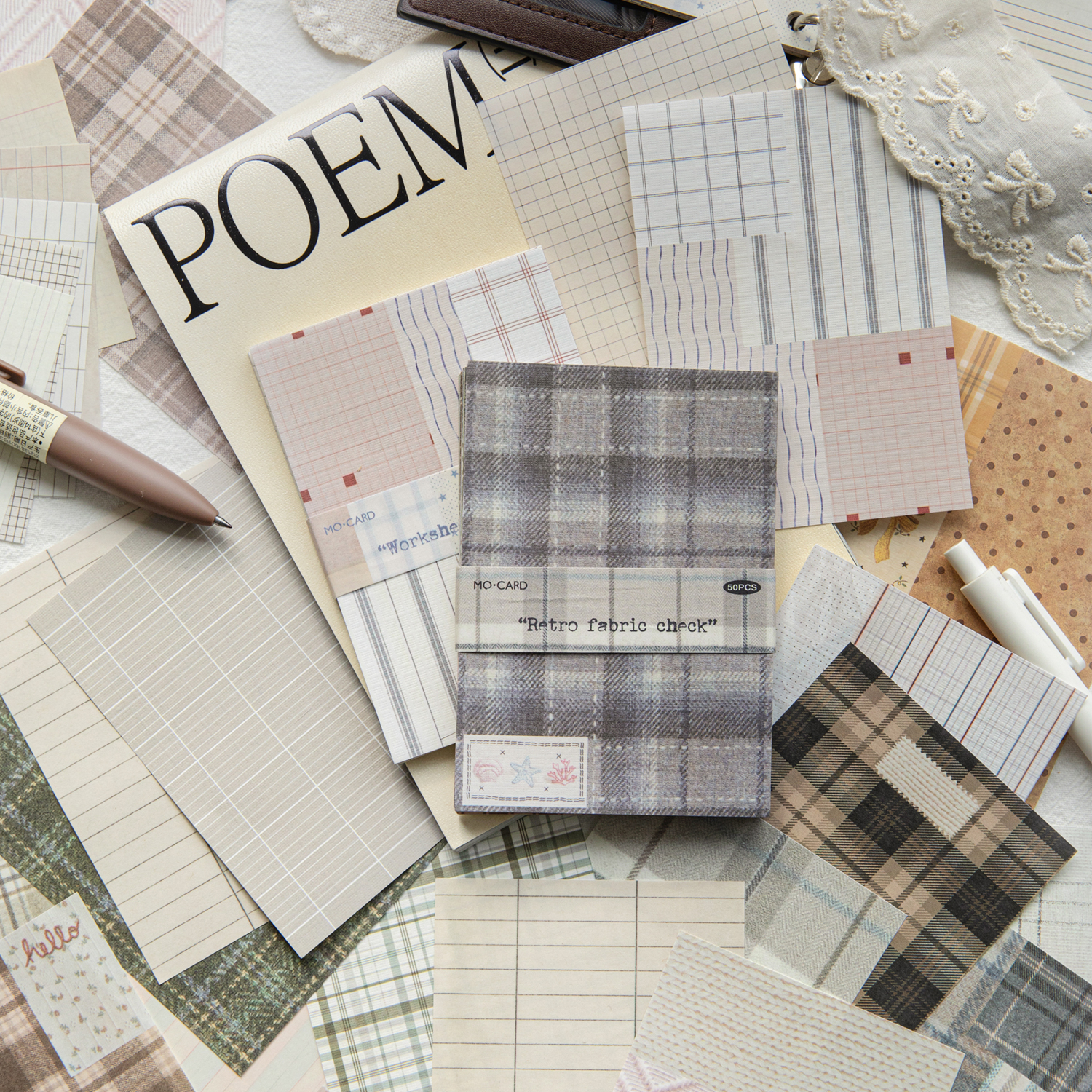 50pcs creative plaid Decor Scr – обзор и цена Ink Blotter Paper