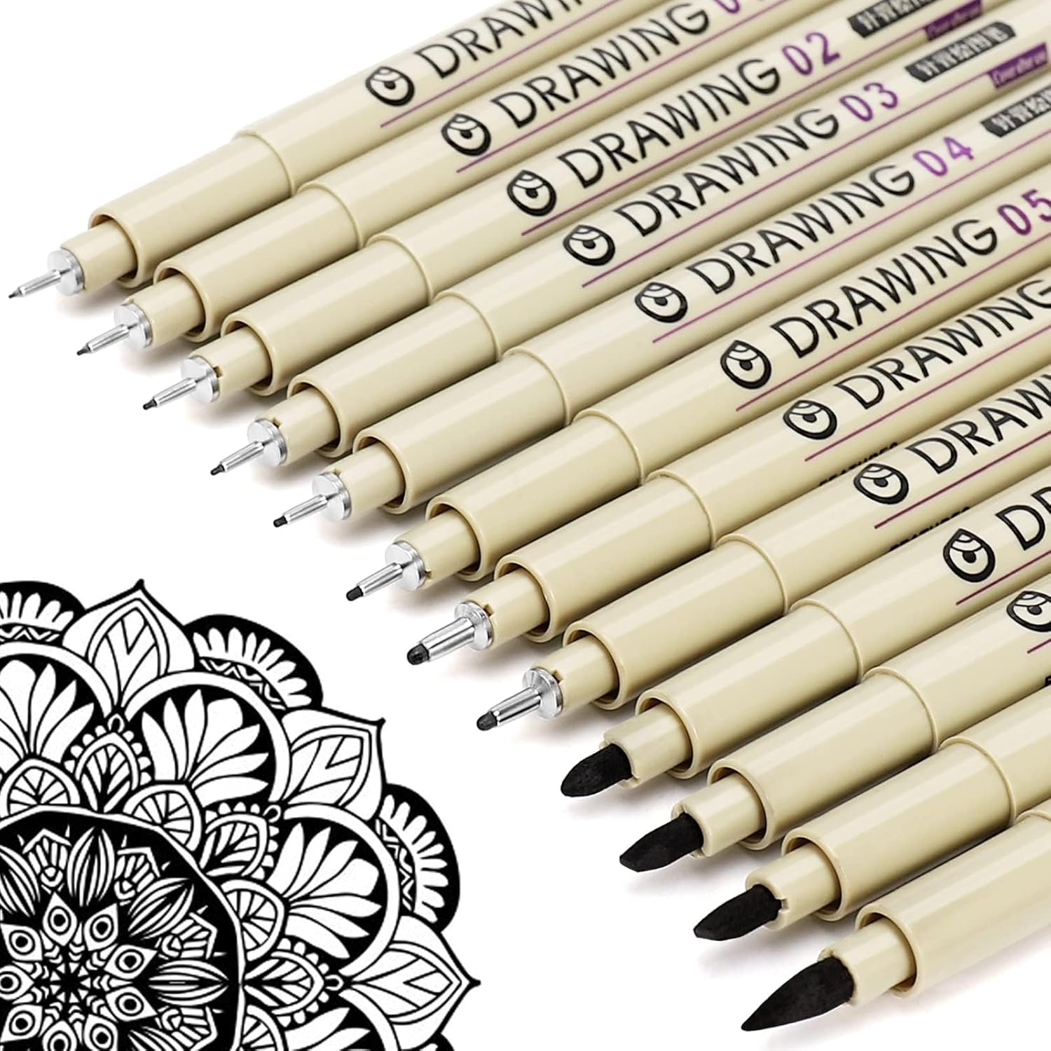 12 Black Fine Line Drawing Pen – обзор и цена Archive Box Set