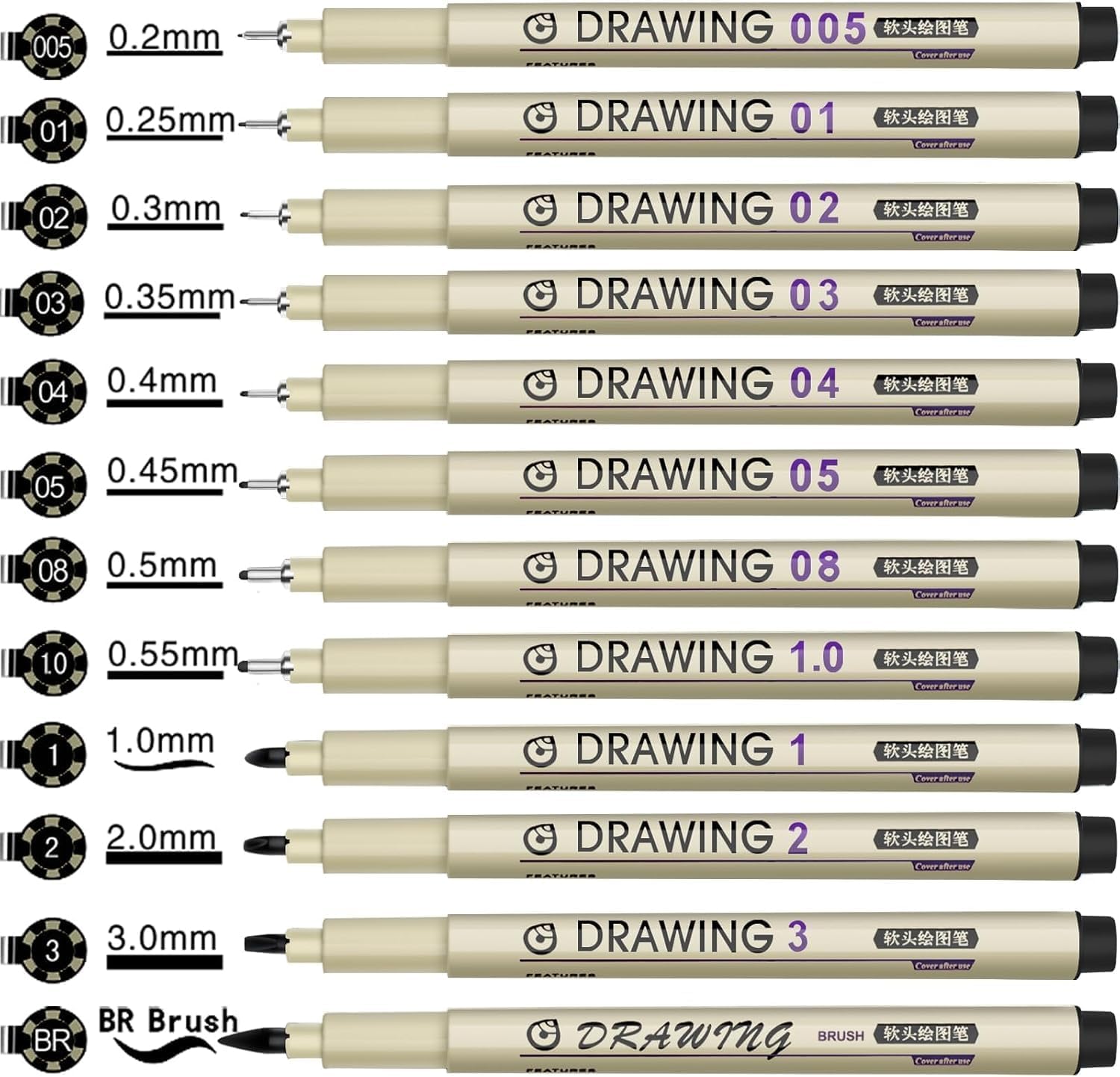 12 Black Micro Fineliner Drawi – обзор и цена Archive Box Set