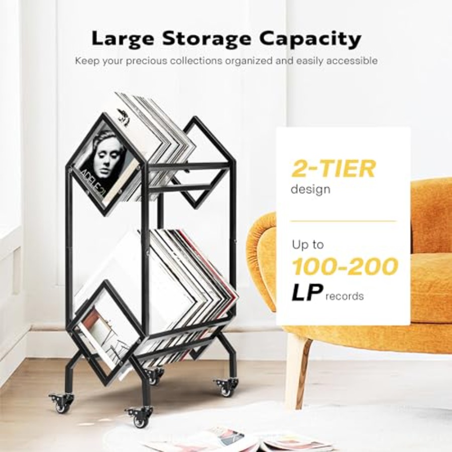 Vinyl Record Storage Rack, 2 T – обзор и цена Magazine Holder Rack