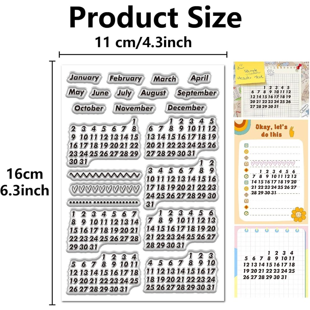 Calendar Date Clear Stamps Vin – обзор и цена Rubber Date Stamp