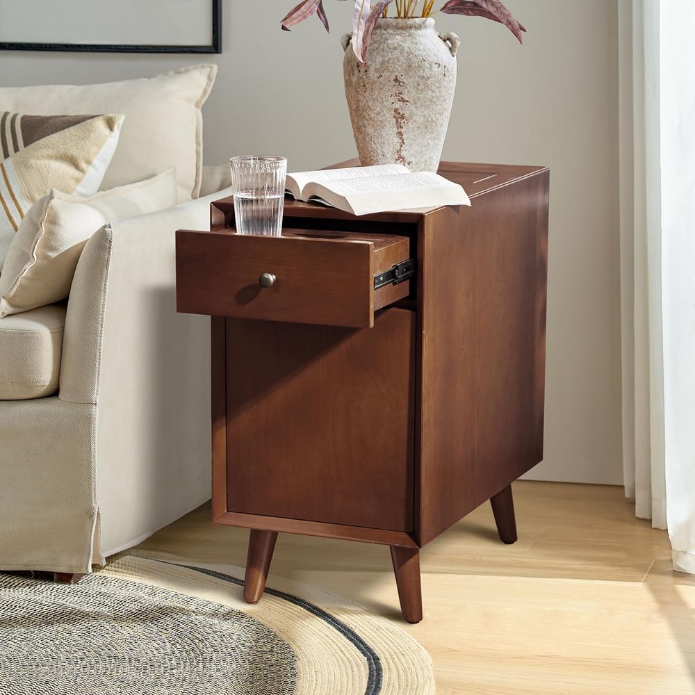 Walnut Charging Station End Ta – обзор и цена Magazine Holder Rack