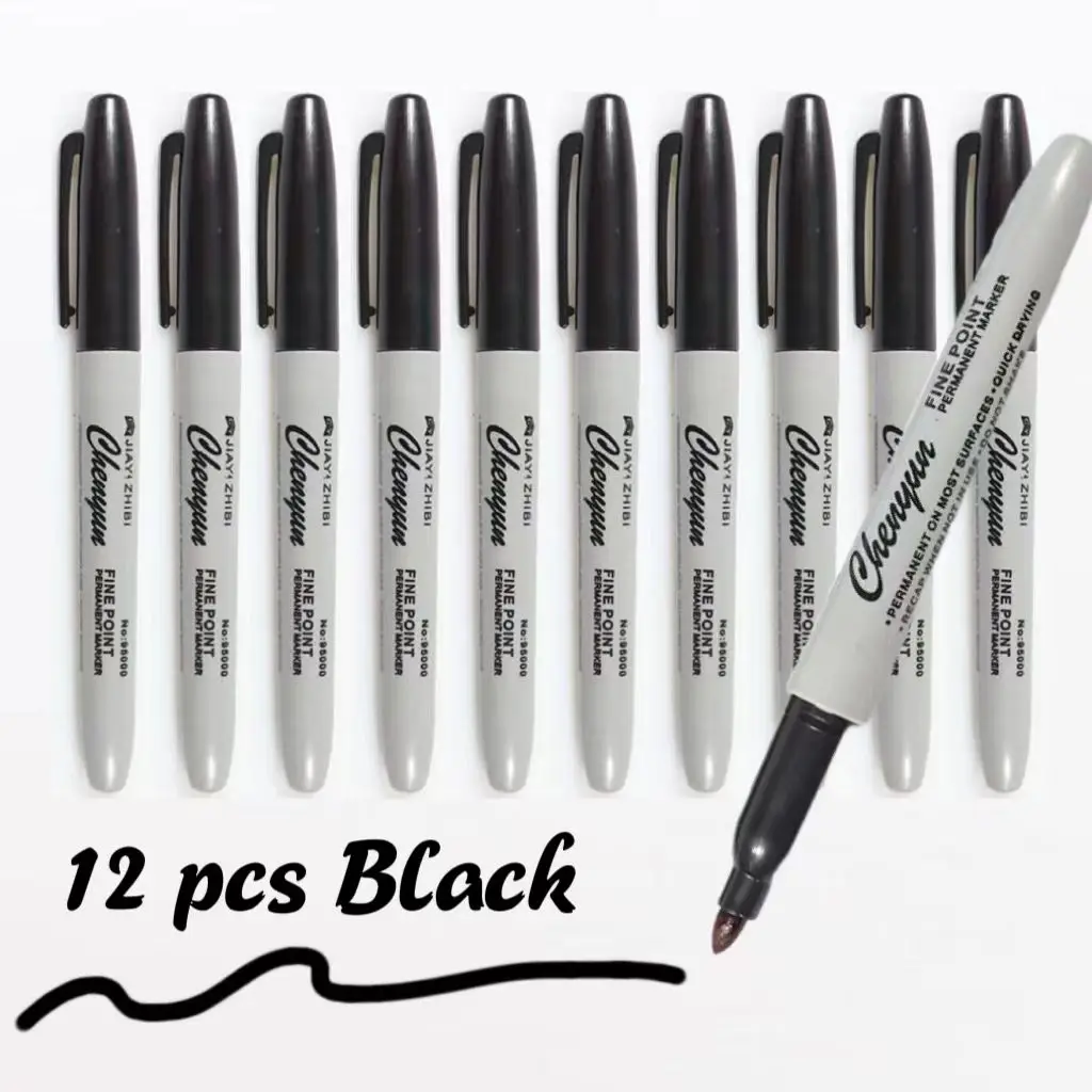 12pcs Black Permanent Marker P – обзор и цена Correction Pen Fine